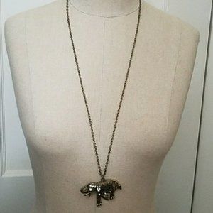 Bronze Elephant Necklace